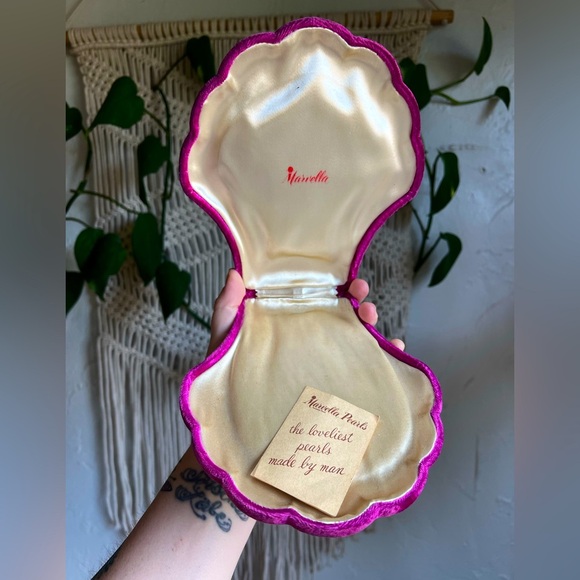 Vintage Other - RARE 1960s Marvella Pink Velvet Necklace Vintage Jewelry Box Satin Lined Case
